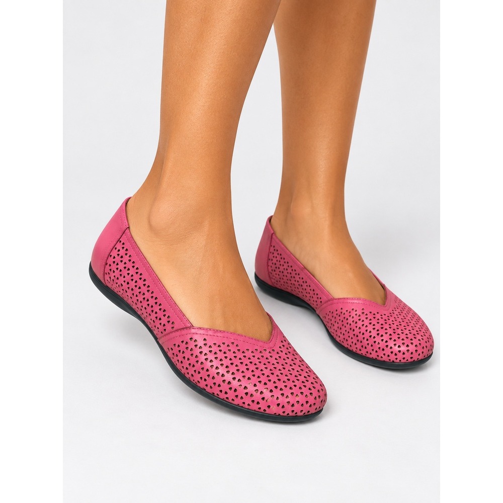Dansko Pink Leather Perforated Ballet Flats Size 38 8